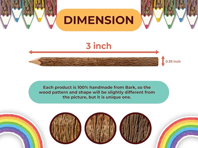 BSIRI Professional Coloring Pencils Assorted-Stick Twig Outdoor Colored Wooden - Image 5