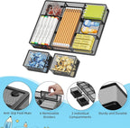 Marbrasse 3 Packs Desk Drawer Organizers, Metal Mesh Dividers Desk Drawer - Image 4
