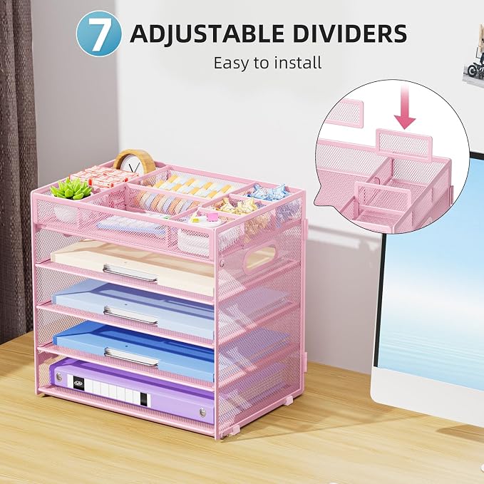 Marbrasse 5-Tier Letter Tray Paper Organizer - Image 4