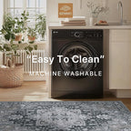 GENIMO 9x12 Area Rugs for Living Room, Machine Washable Non Slip Vintage Rugs - Image 6