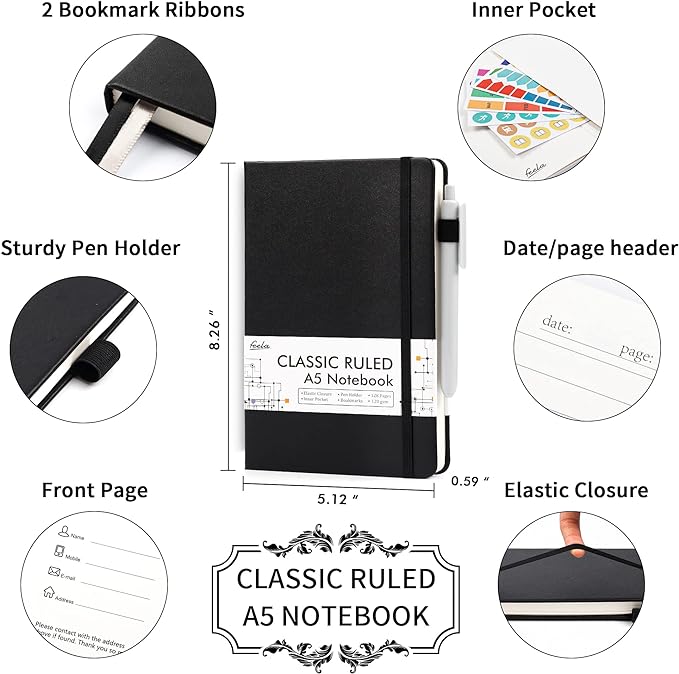 24 Pack Journal Notebook for Work, Feela Business Notebook Bulk Hardcover Lined - Image 2