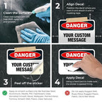 Custom Danger Sign, OSHA Sign, 10x7 Inches, 4 Mil Vinyl Decal Stickers Weather - Image 3