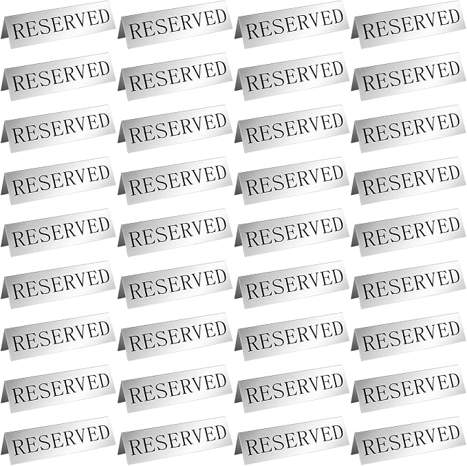 Peryiter Metal Reserved Table Signs Metal Reserved Sign Double Sided Table by Peryiter