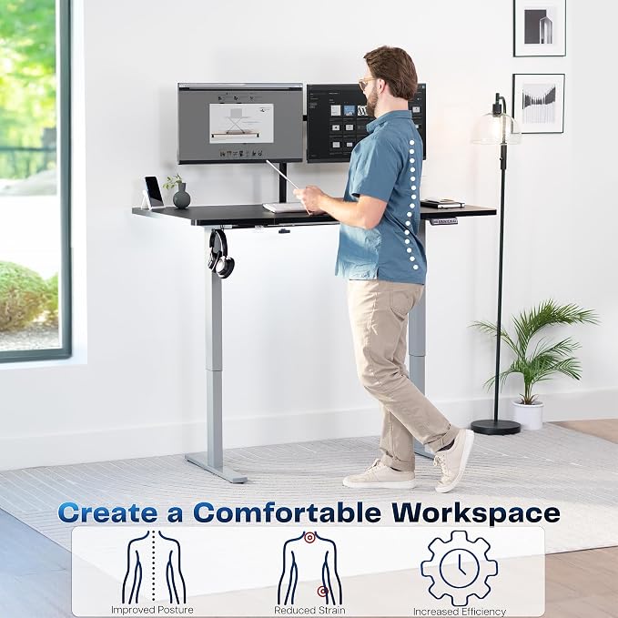 VIVO Electric 60 x 30 in Standing Desk, Memory Height Adjustment, 1B Series - Image 4