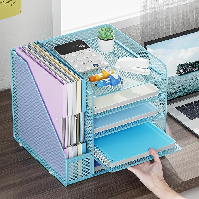 Marbrasse Desk Organizers and Accessories, 5-Tier Paper Letter Tray Organizer - Image 3