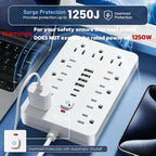 JouleLoom 6 FT Flat Plug Surge Protector Power Strip, 11 Multiple AC Outlets - Image 8