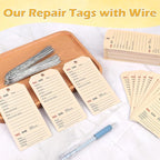 100 Pack Red Repair Tags with Wire Rope Service Repair Tags Numbered with Wire - Image 5