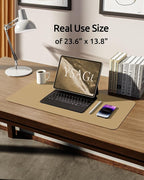 YSAGi Leather Desk Protector, Office Mat, Large Mouse Pad, Non-Slip PU Leather - Image 5