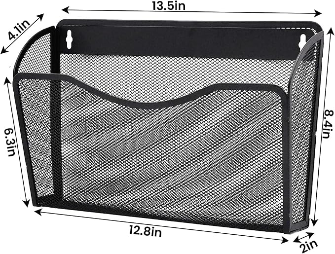 Gawerk 6 Pack Wall File Organizer, Mesh Hanging Metal Vertical Wall Mounted - Image 2