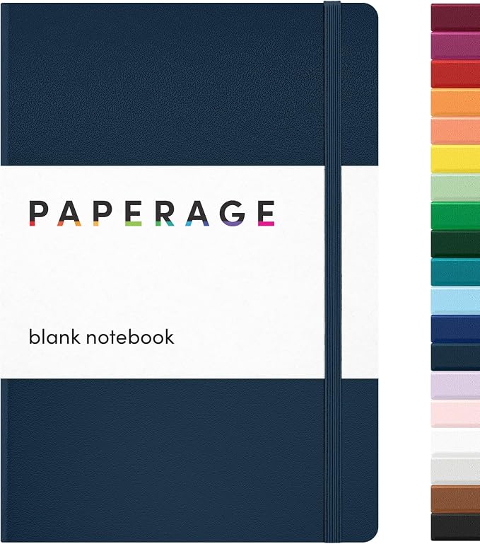 PAPERAGE Blank Journal Notebook, 160 Pages, Medium 5.6 in x 8 in by PAPERAGE