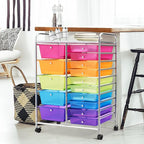 DORTALA 15-Drawer Rolling Storage Cart - Image 2