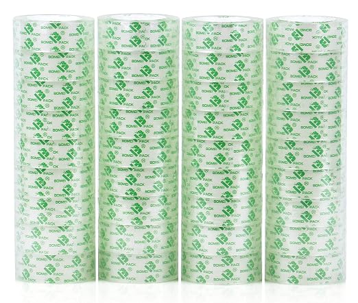 BOMEI PACK 36Rolls Crystal Clear Tape by BOMEIPACK
