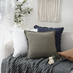 Foindtower Set of 2 Decorative Linen Fringe Throw Pillow Covers Boho Farmhouse - Image 5