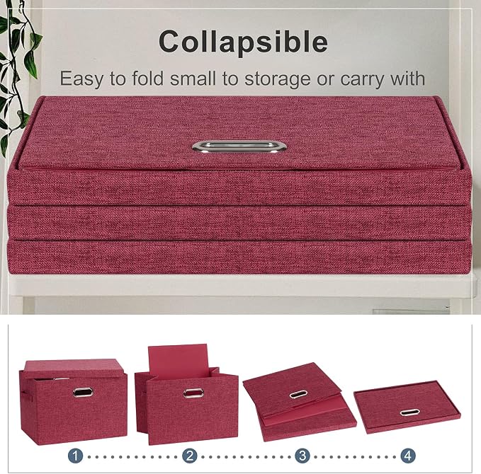 Graciadeco Large 17" 36 Quart Collapsible Stackable Storage Bins - Image 4