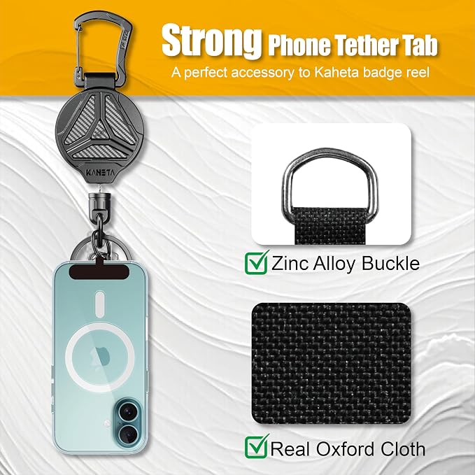 KAHETA 2 Pack Retractable Keychain Heavy Duty Carabiner Badge Holder Clip - Image 6