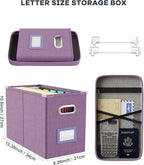 Oterri File Organizer With Lid, Hanging Filing Box With Mesh Pocket, Document - Image 2