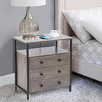 Edbuosy 3 Wooden Drawers Night Stand, 27 Inch Wide Nightstand - Image 2