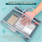 Pendancy Mesh Zipper Pouch A4 Size, Large Double Pocket Lightweight Nylon - Image 4