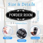 Powder Room Sign Sticker for Business and Home，Self-adhesive Cute Powder Room - Image 8