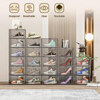 TOFWOF 8 Pack XX Large Shoe Organizer, Heavy-Duty Hard Thicken Plastic Clear - Image 2