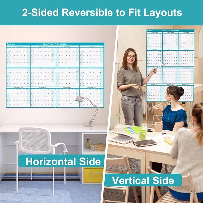 32" x 48" Exellewis 2026 Wall Calendar Erasable, Wet & Dry Erase Large - Image 5