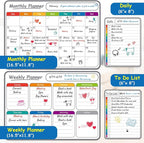 4-Pack Non-Magnetic Dry Erase Calendar Board Set – Monthly, to-Do List Planner - Image 2