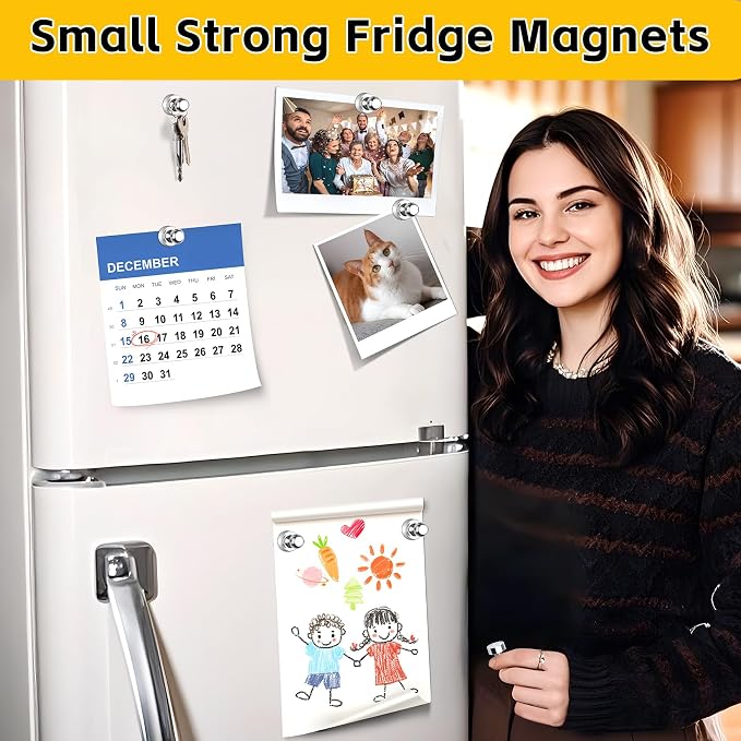 VNDUEEY 24Pcs Fridge Magnet Refrigerator Magnets Adults, Strong Metal Magnets - Image 2