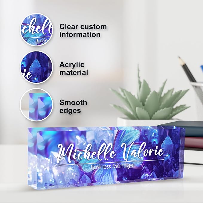 Personalized Name Plate for Desks, Custom Desk Name Plates, Acrylic Name Plate - Image 3