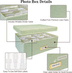 Sprsthai Linen Photo Storage Box – Holds 1700 Photos, 24 Adjustable Dividers & - Image 4