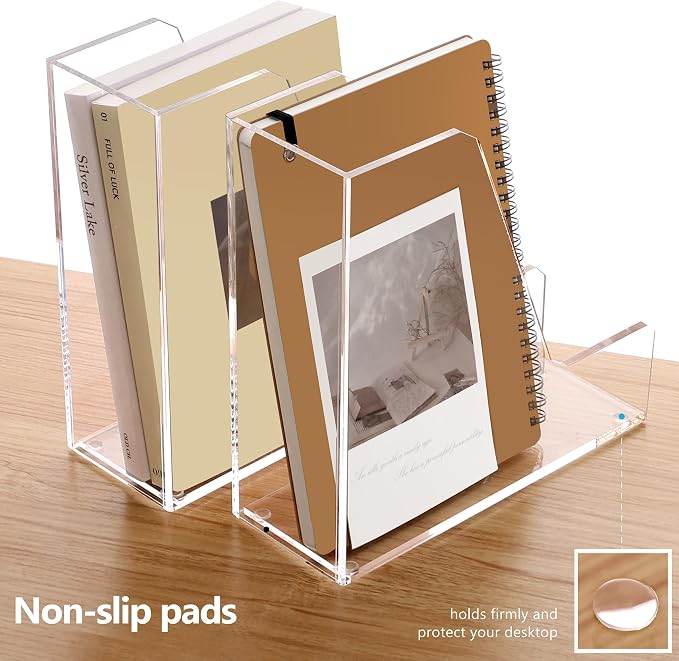 SANRUI 2 Pack Acrylic Magazine File Holder, Vertical File Sorter Holders Desk - Image 5