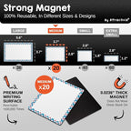 Attractivia Dry Erase Magnetic Labels 3.7 x 2.8 in, Pattern Borders, Medium Dry - Image 3