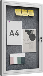 36"x24" Lockable Enclosed Bulletin Board, Outdoor Flet Weather-Resistant by Unknown