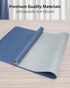 Leather Desk Pad Protector- 48" x 17" Office Desk Mat, Non-Slip PU Leather - Image 2