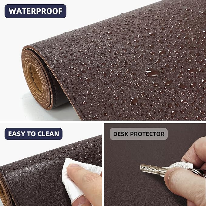 Leather Desk pad Protector, Large Desk mat - Image 4