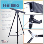 U.S. Art Supply 70" High Boardroom XL Black Aluminum Flip Chart Easel & - Image 3