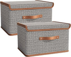 Tuza 2 Pack Storage Bins with Lids, Collapsible Closet Organizer Container by TidySpaceSoftlyStyled
