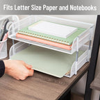 Mind Reader Stackable Paper Tray, Desktop Organizer, File Storage, Metal Mesh - Image 6