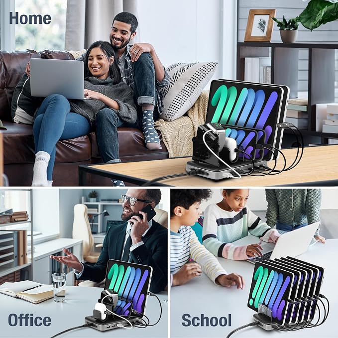 AceProAV 160W 6-Port USB-C and USB-A Charging Station Organizer - Image 7