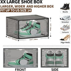 TOFWOF 12 Pack XX Large Shoe Organizer, Heavy-Duty Hard Thicken Plastic Clear - Image 5