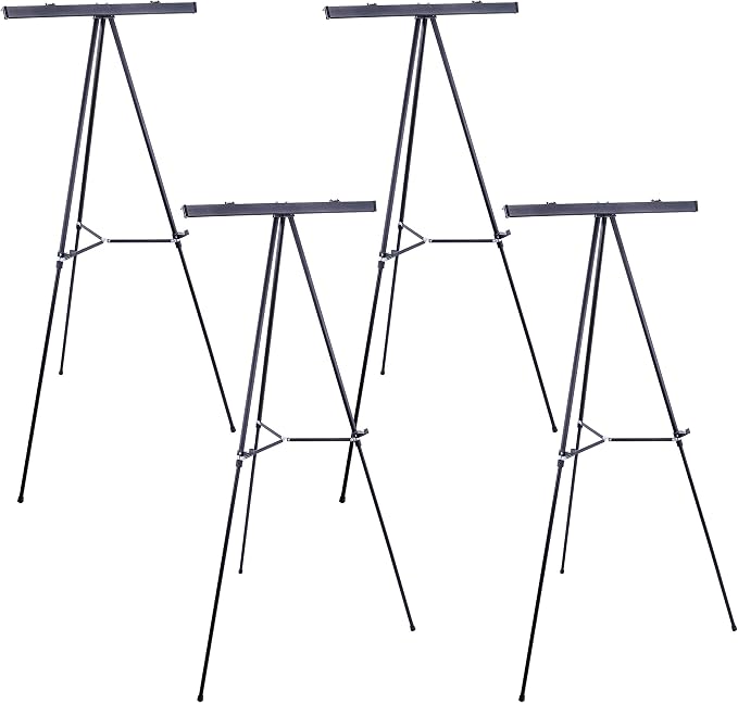 U.S. Art Supply 66" High Boardroom Black Aluminum Flip Chart Easel & by USArtSupply