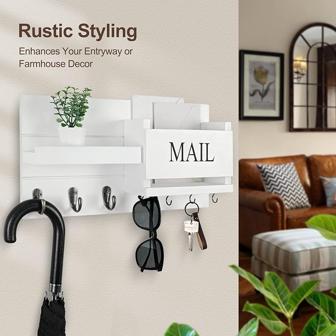 Lwenki Mail Organizer for Wall Mount – Key Holder - Image 5