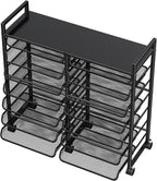 Simple Trending Rolling File Storage Cart, 15-Tier Metal Desk File Organizer - Image 8