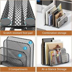 gianotter Mail Organizer Countertop, Metal File Holder - Image 4