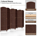 DURASPACE 6 Panel Room Divider, 6ft Tall Folding Privacy Screen, 19.5" Wide - Image 5