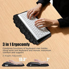 Wrist Rest with Keyboard Stand, Ergonomic Computer Wrist Support Pad, Cloud - Image 3