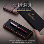 Scriveiner Luxury EDC Fountain Pen, Matt Red Pocket EDC - Image 3