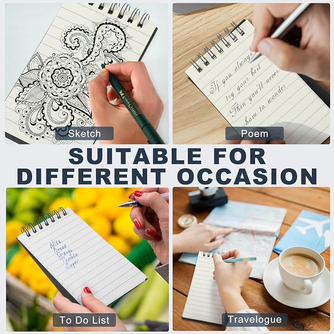Tenceur 18 Pcs Pocket Notebook Bulk Small 3x5 Inch Spiral Notepads Mini Top - Image 6