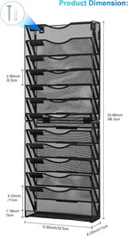 Solinxe 12-Tier Wall File Organizer, Mesh Mail Organizer Wall Mounted Paper - Image 4