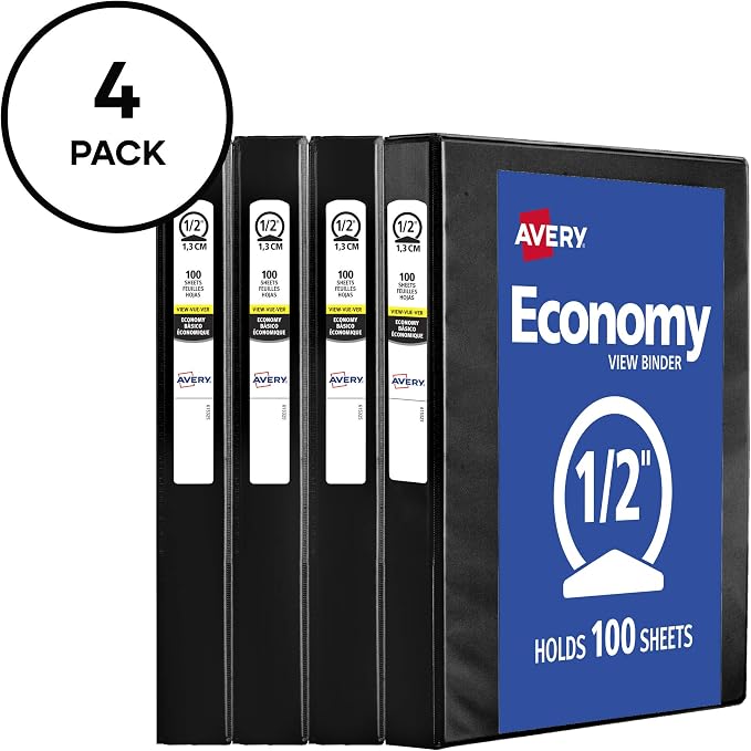 Avery Standard View 3 Ring Binder, 0.5" Round Rings, 100-Sheet Capacity - Image 7