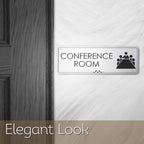 Conference Room Sign Office Meeting Sign, Brushed Silver, Fade Resistance - Image 6